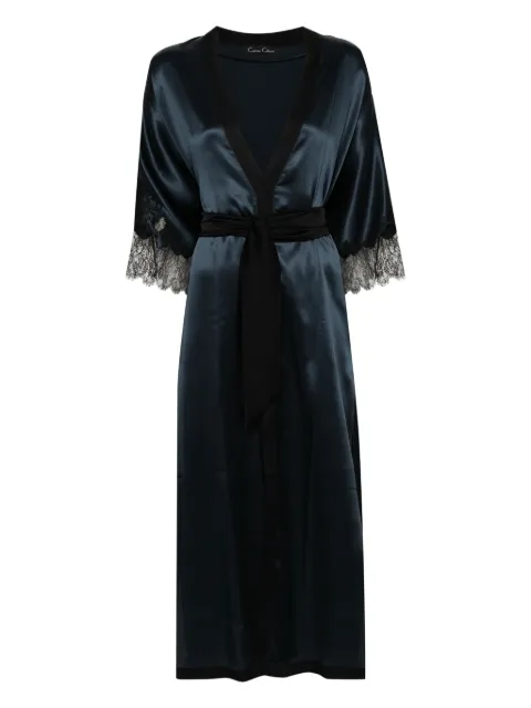 Carine Gilson V-neck silk kaftan Blue EL1758DSW24SMGBLK