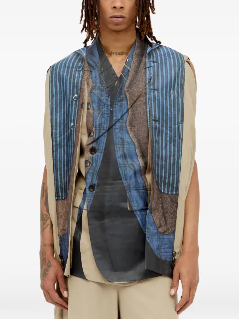 Comme des Garçons Homme Plus sleeveless shirt jacket Neutrals PMJ024S241