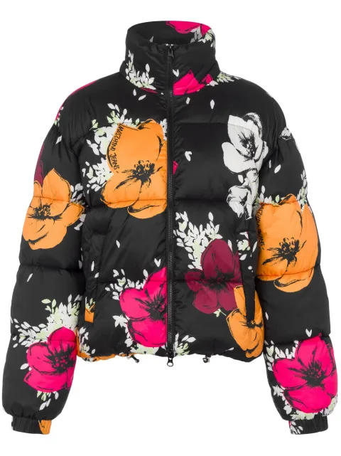 MOSCHINO JEANS floral-print quilted puffer jacket Black A06118735