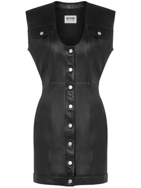 MOSCHINO JEANS leather mini dress Black A37048715