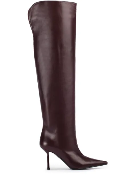 Le Silla Bella 120mm pointed-toe leather boots Red 4276C080BXPPGLO