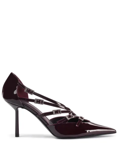 Le Silla Scarlet 100mm leather pumps Red 4257C080BLPPKAB