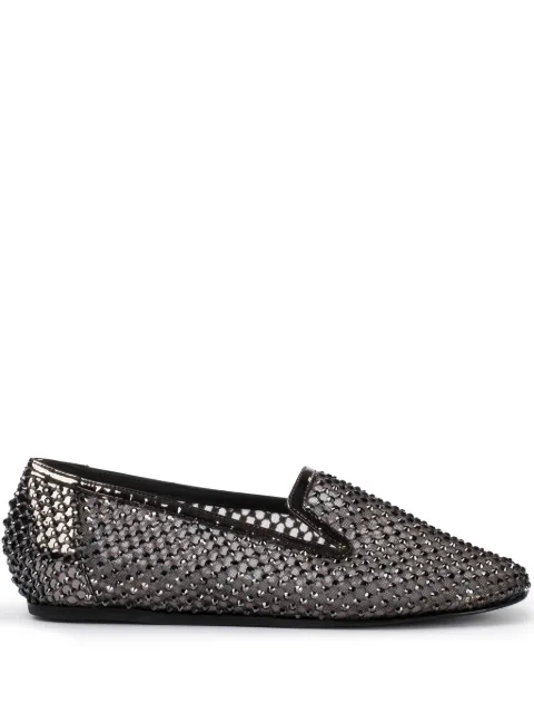 Le Silla Gilda crystal-embellished slippers Black 0179C020MTPPSTE
