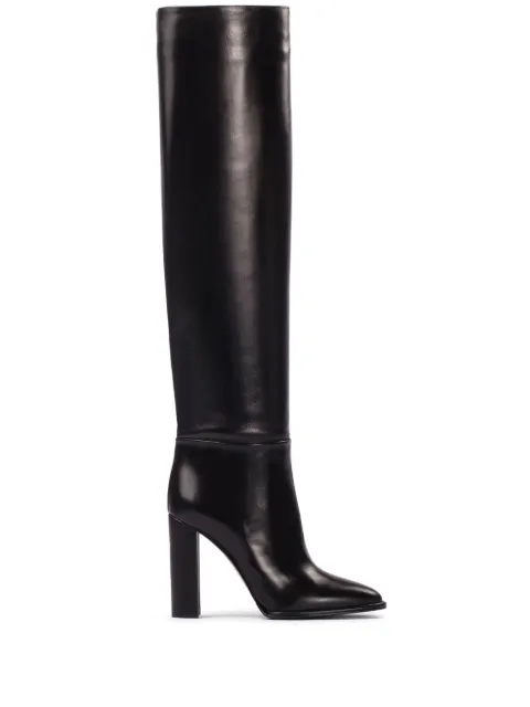 Le Silla 110mm Elsa block-heel leather boots Black 7060C100RBPPGLO