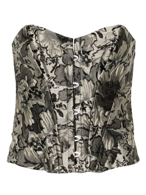 Carine Gilson floral-brocade corset Neutrals JA1308JW24