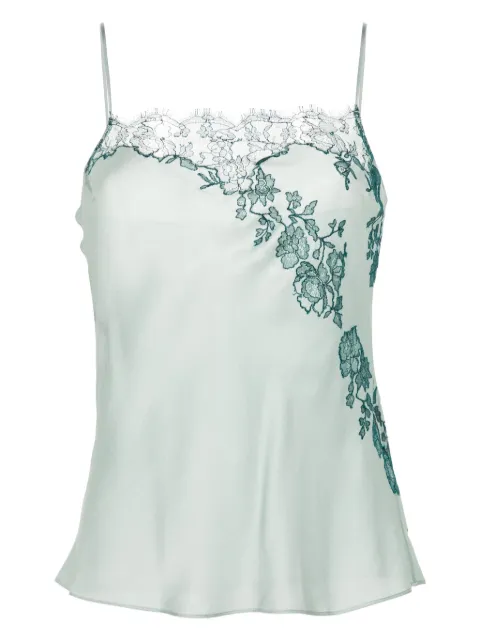 Carine Gilson lace-trim silk camisole Blue EL0800HPW24