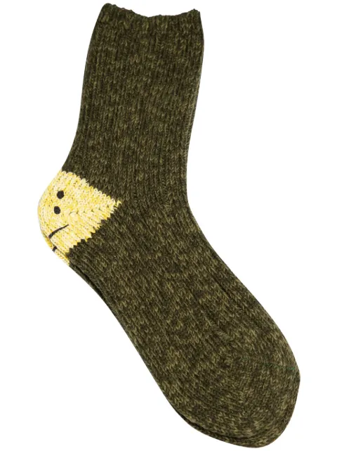 KAPITAL Rainbowy Happy Heel socks Green EK1582XS