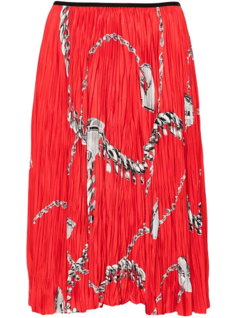 Burberry chain-print pleated miniskirt Red 8089264