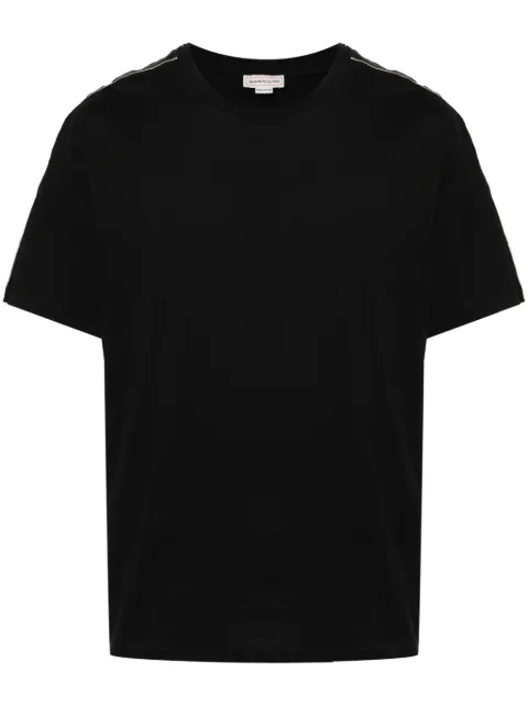 Alexander McQueen logo-trim cotton T-shirt Black 794636QXAAN