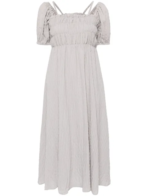 tout a coup puff sleeves mid-lenght dress Grey M177AU4