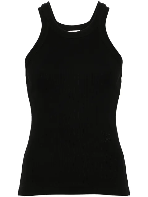 Closed logo-embroidered ribbed tank top Black C9556942TEM