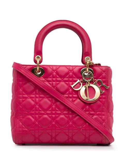 Christian Dior Pre-Owned 2014 Medium Lambskin Cannage Lady Dior satchel Pink PDQPPFSZ0R4Z9XK0