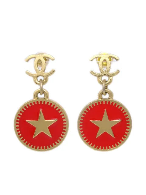 CHANEL Pre-Owned 2001 gold plated CC pendant earrings Gold PI01P