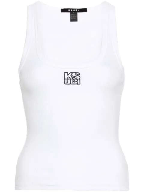 Ksubi Stacked Origin ribbed tank top White WPS24TA005