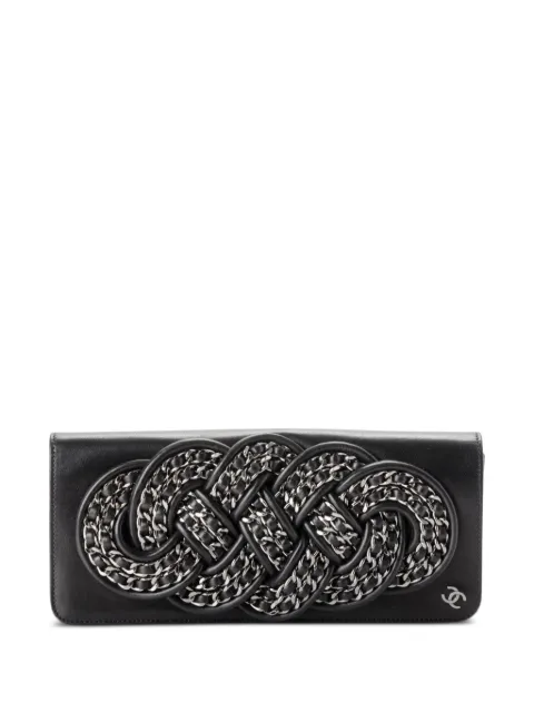 CHANEL Pre-Owned 2008 chain-link leather clutch bag Black CHANEL2008SILVEREVENINGCLUTCH