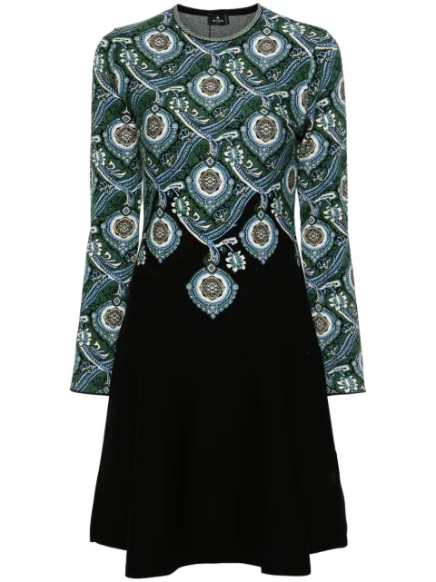 ETRO jacquard-pattern knitted dress Green WRKA0056AV369