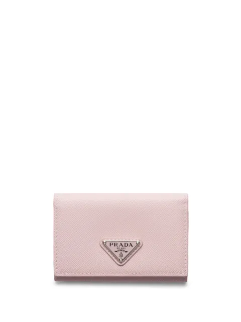 Prada triangle-logo leather card holder Pink 1MC110QHH