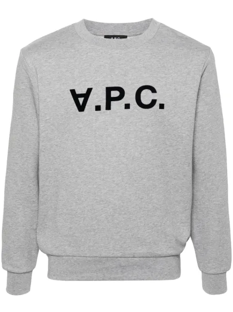 A.P.C. flocked-logo cotton sweatshirt Grey COHBNM27907