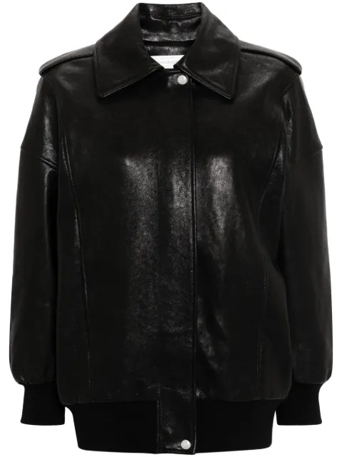 Alexander McQueen leather bomber jacket Black 799506Q5AIZ