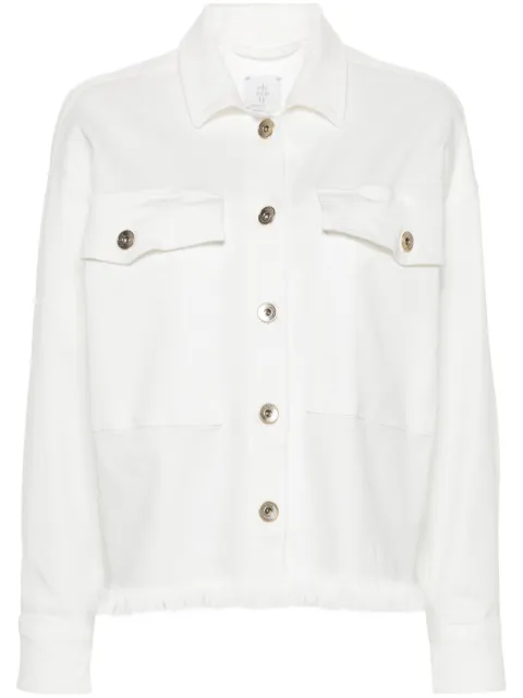 Eleventy fringe twill shirt White I80CAMI11TET0I024