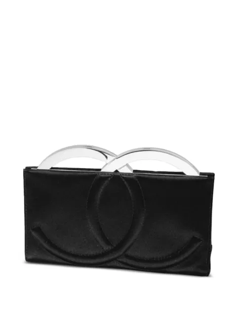 CHANEL Pre-Owned 2004 CC satin clutch bag Black CHANELSATINEVENINGCLUTCH