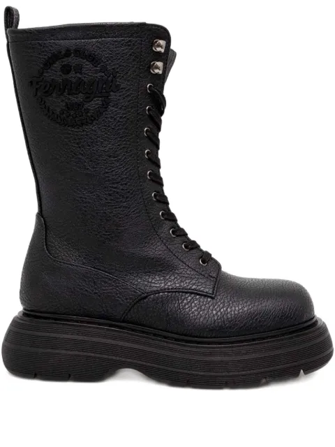 Chiara Ferragni rubberised-logo ankle boots Black CF3251