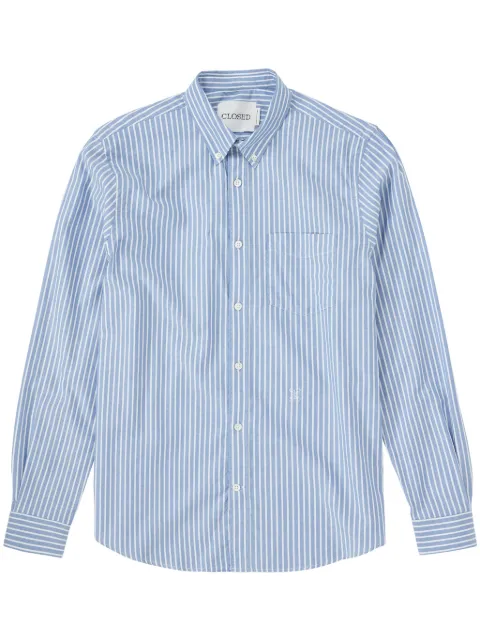 Closed striped cotton shirt Blue C8427122Z20