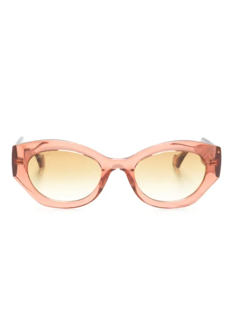 Gucci Eyewear Interlocking G-logo oval-frame sunglasses Brown GG1553S004