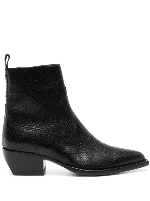 Golden Goose snakeskin-effect leather ankle boots Black GWF00545F005494