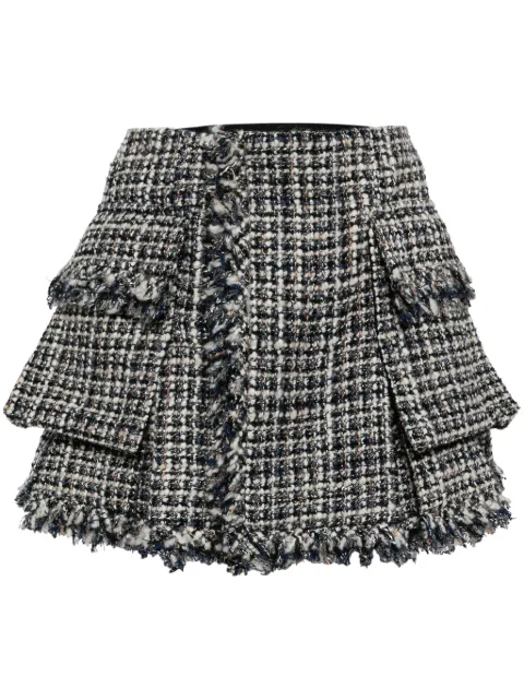 sacai twill wool-blend skirt Blue 2407447