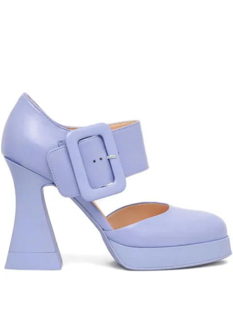 AGL 110mm buckle-strap platform pumps Purple D269005PGKA076