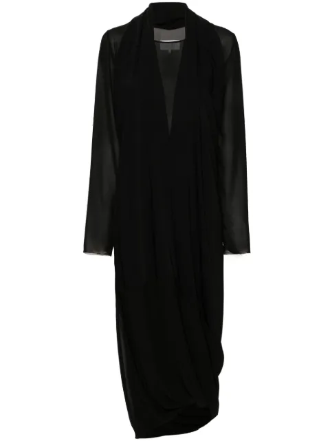 MM6 Maison Margiela layered sheer maxi dress Black S52DG0020MTN017