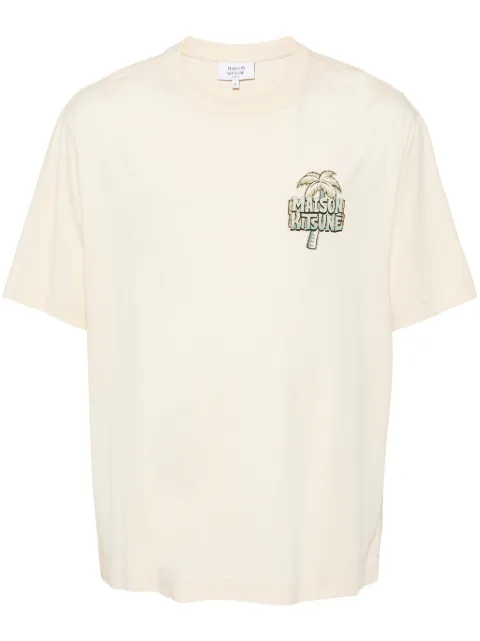 Maison Kitsuné graphic-print cotton T-shirt Neutrals SP618NM00101KJ0136P205