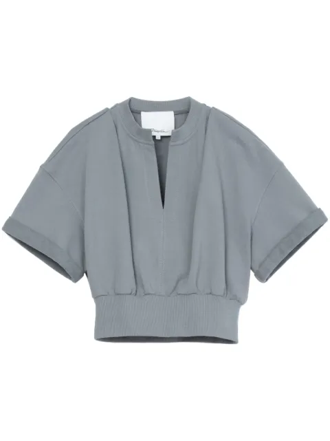 3.1 Phillip Lim V-neck cotton T-shirt Blue P24110004UFT