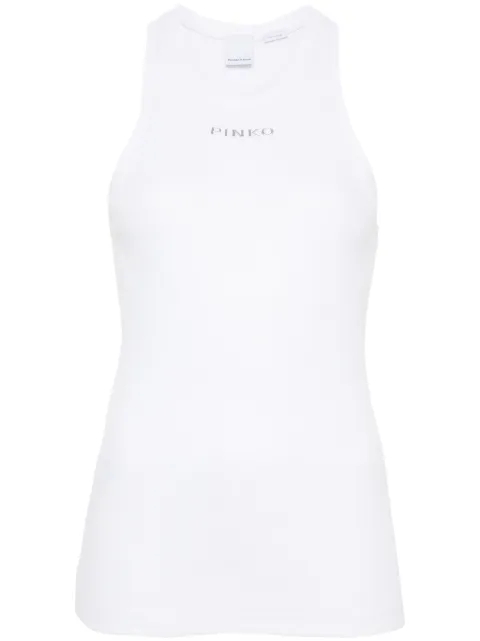 PINKO logo ribbed tank top White 100822A22X
