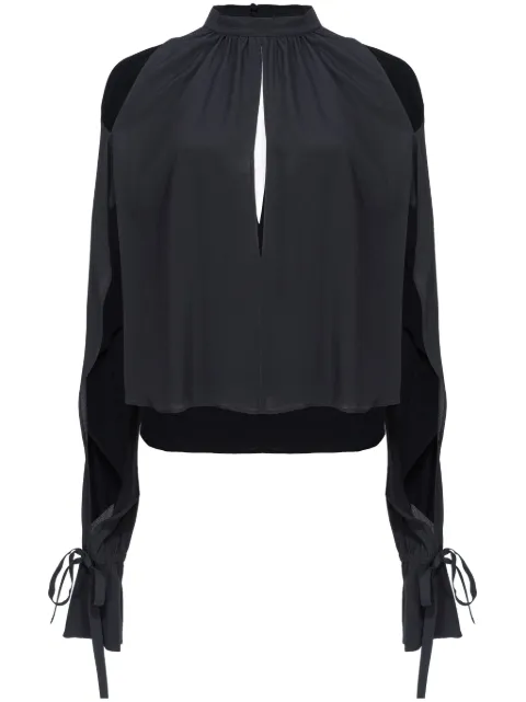 PINKO cut-out long-sleeve blouse Black 103905A207