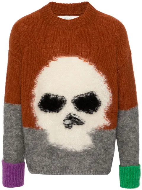 ERL skull intarsia-knit sweater Brown ERL09N004