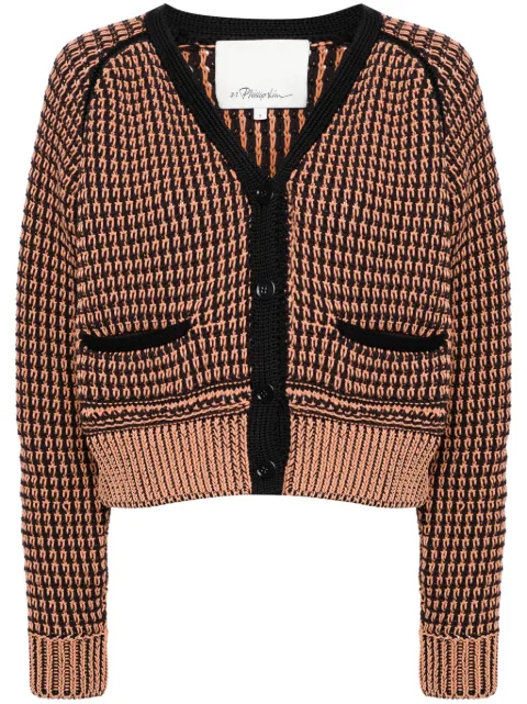 3.1 Phillip Lim bi-color cropped cardigan Orange P24170157LCN
