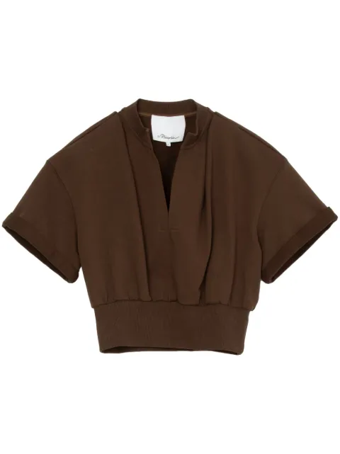 3.1 Phillip Lim V-neck cotton T-shirt Brown P24110004UFT