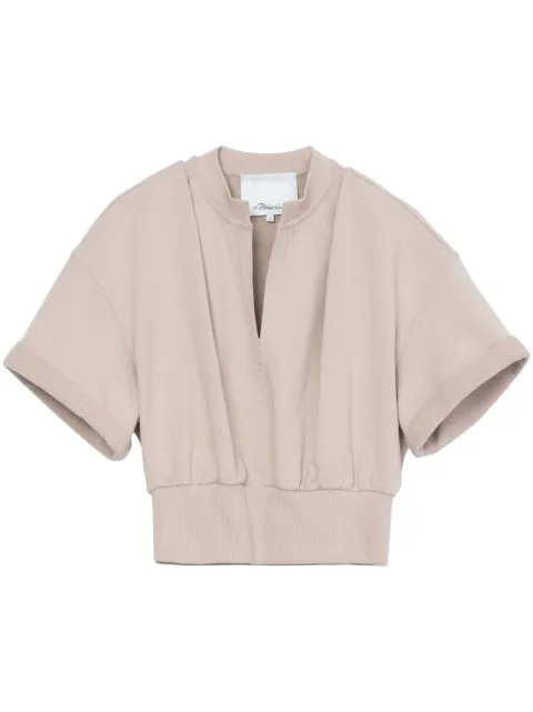 3.1 Phillip Lim V-neck cotton T-shirt Neutrals P24110004UFT
