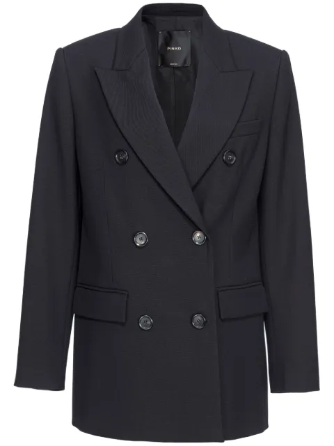 PINKO double-breasted twill blazer Blue 103695A1XX