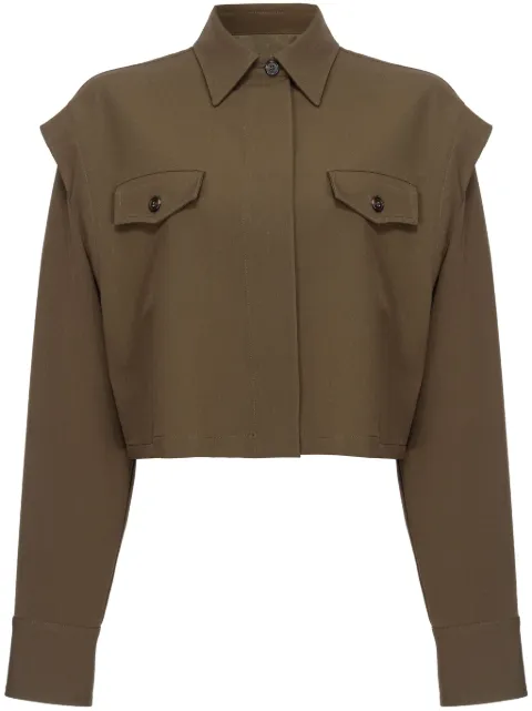 PINKO Fioriera cropped shirt Brown 104197A18E