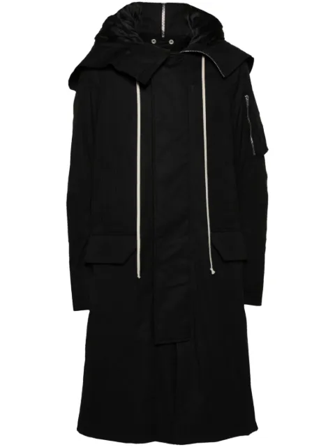 Rick Owens hooded padded coat Black RU02D6980TE