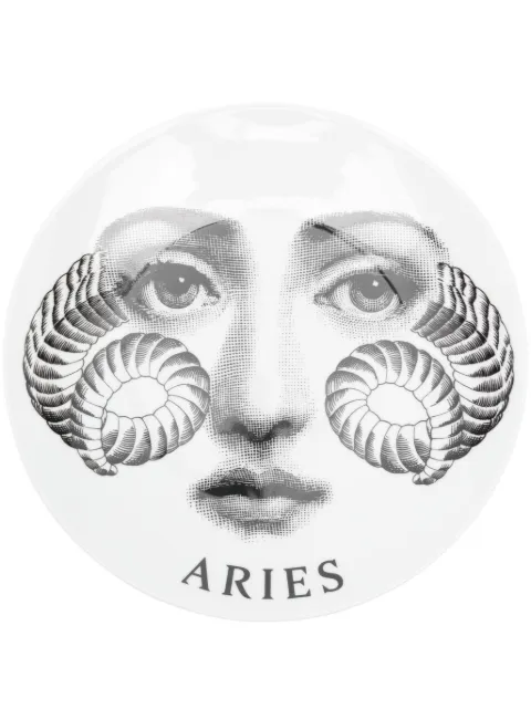 Fornasetti Tema e Variazioni n.348 Aries wall plate (26cm) White PTV348X