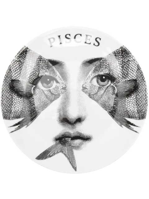 Fornasetti Tema e Variazioni n.359 Pisces wall plate (26cm) White PTV359X