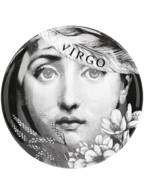 Fornasetti Tema e Variazioni n.353 Virgo wall plate (26cm) Black PTV353X