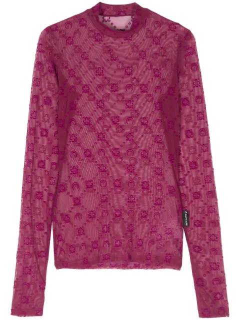 Marine Serre Moonogram mesh top Pink WTO388ACJER0005