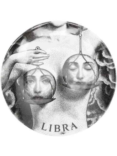 Fornasetti Tema e Variazioni n.354 Libra wall plate (26cm) Black PTV354X