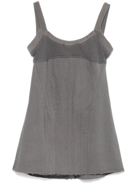 Elena Velez waffle-knit corset mini dress Grey EV011Y003