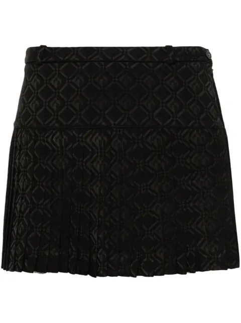 Marine Serre Moon Diamond-jacquard mini skirt Black WSK063ACWOV0024